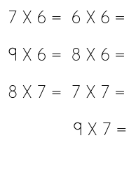 Multiplication Flashcards - 2 Through 9, Page 10