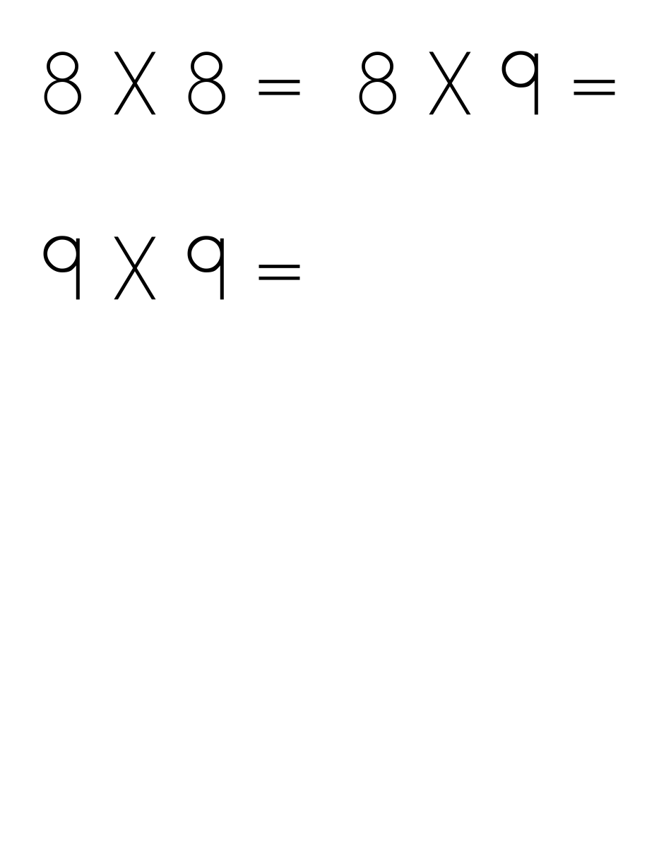 Multiplication Flashcards - 2 Through 9, Page 11