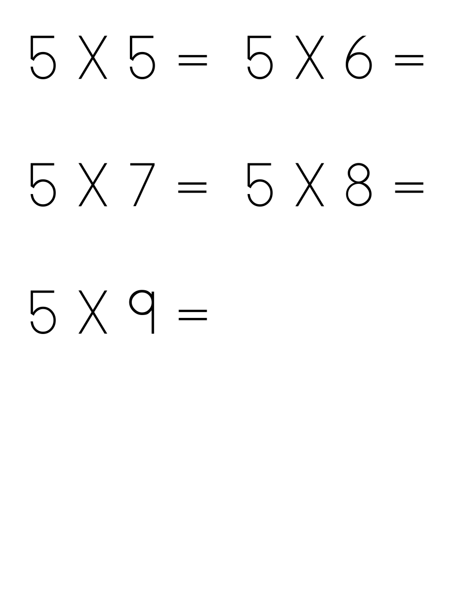 Multiplication Flashcards - 2 Through 9, Page 7