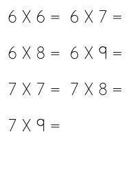 Multiplication Flashcards - 2 Through 9, Page 9