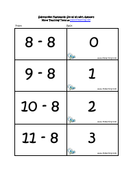 Subtraction Math Flashcards With Answers, Page 25