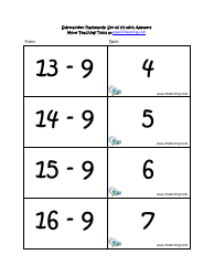 Subtraction Math Flashcards With Answers, Page 29