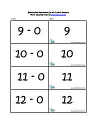 Subtraction Math Flashcards With Answers, Page 3