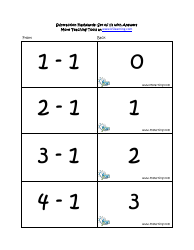 Subtraction Math Flashcards With Answers, Page 4