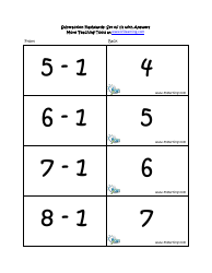 Subtraction Math Flashcards With Answers, Page 5