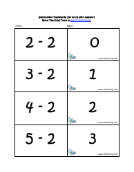 Subtraction Math Flashcards With Answers, Page 7