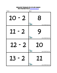 Subtraction Math Flashcards With Answers, Page 9