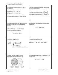 Grade 6 Math Vocabulary Flash Cards, Page 14