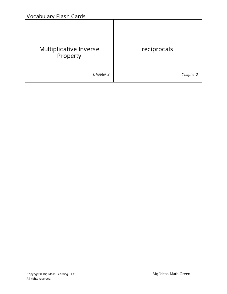 Grade 6 Math Vocabulary Flash Cards, Page 15