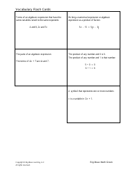 Grade 6 Math Vocabulary Flash Cards, Page 20