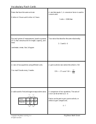 Grade 6 Math Vocabulary Flash Cards, Page 24