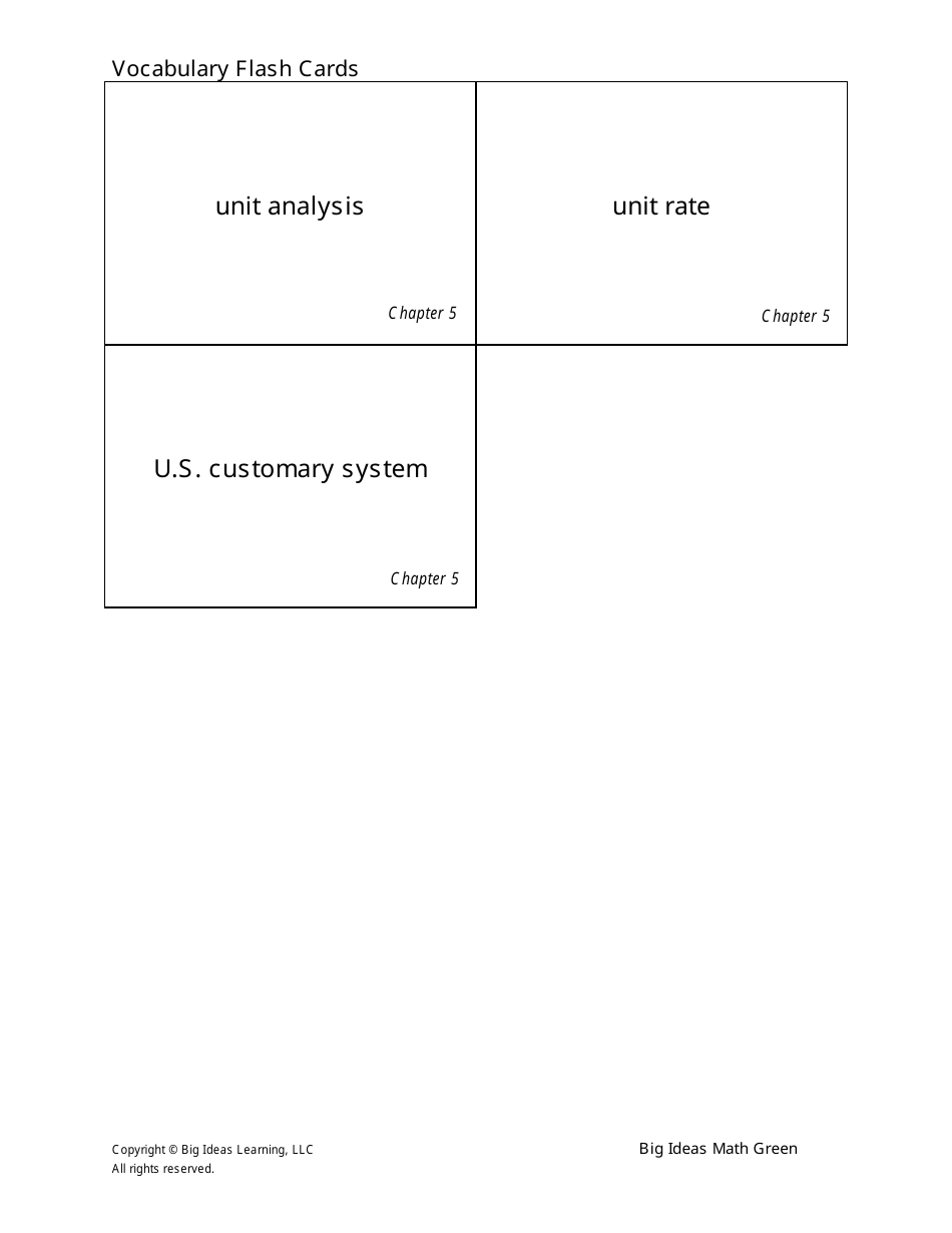 Grade 6 Math Vocabulary Flash Cards, Page 25