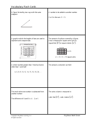 Grade 6 Math Vocabulary Flash Cards, Page 2