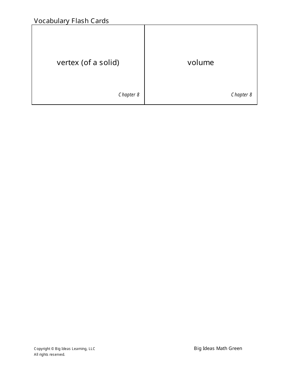 Grade 6 Math Vocabulary Flash Cards, Page 37