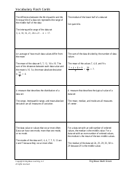 Grade 6 Math Vocabulary Flash Cards, Page 40