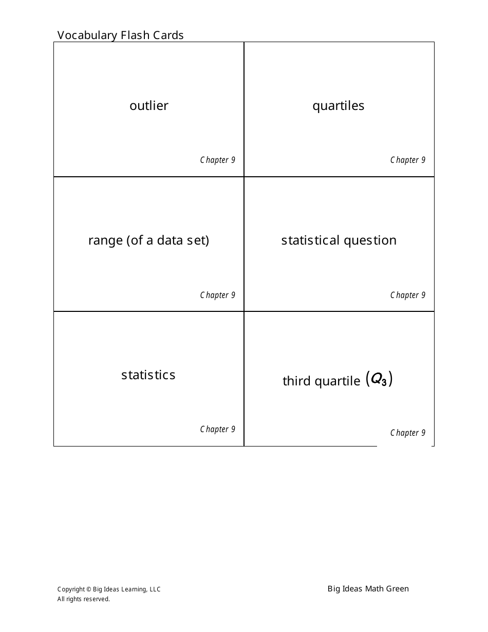 Grade 6 Math Vocabulary Flash Cards, Page 41