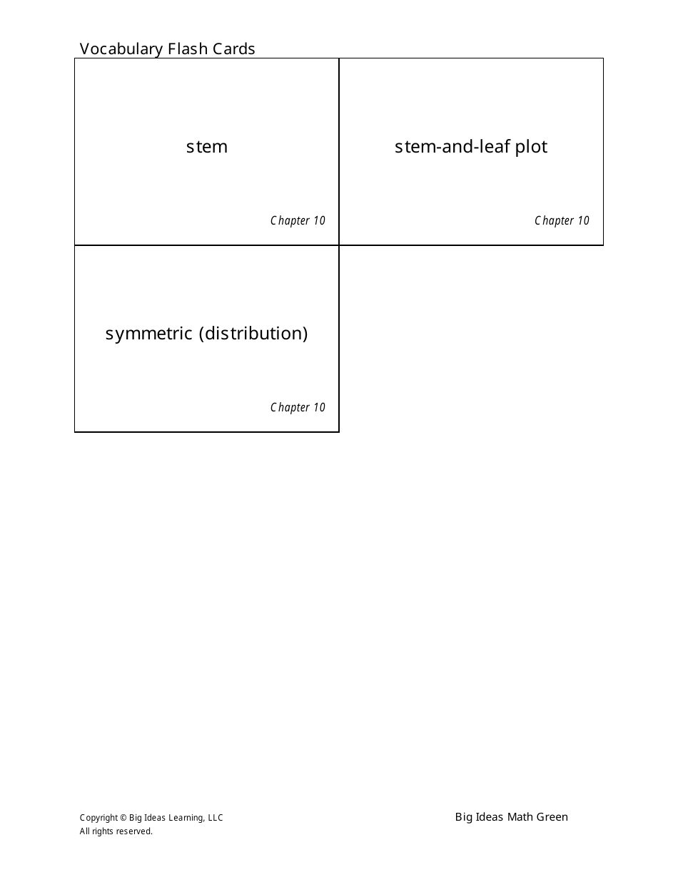 Grade 6 Math Vocabulary Flash Cards, Page 45