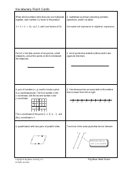 Grade 6 Math Vocabulary Flash Cards, Page 4
