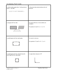 Grade 6 Math Vocabulary Flash Cards, Page 6
