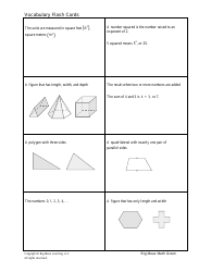 Grade 6 Math Vocabulary Flash Cards, Page 8