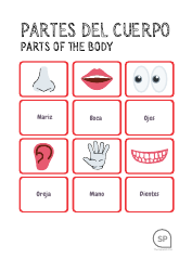 Document preview: Spanish Flashcards - Parts of the Body