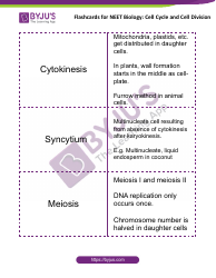 Neet Biology Flashcards - Cell Cycle and Cell Division, Page 4