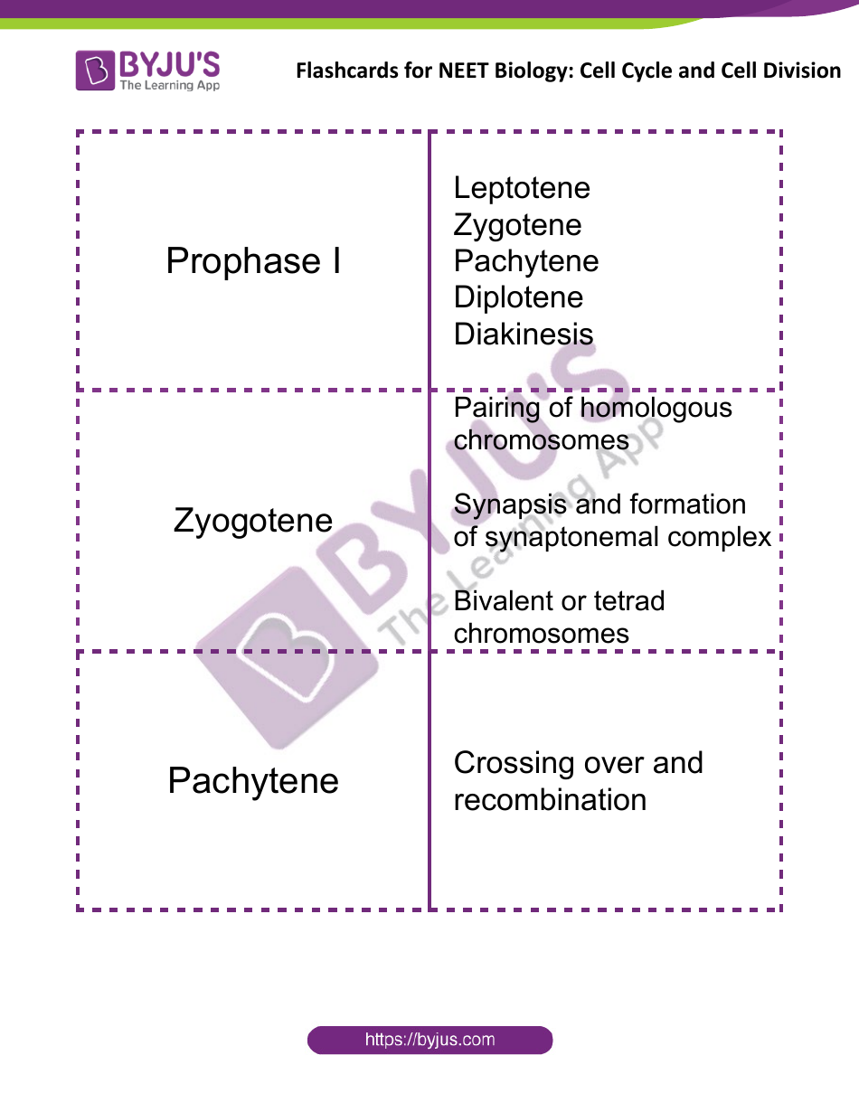 Neet Biology Flashcards - Cell Cycle and Cell Division, Page 5
