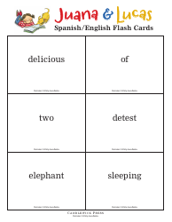Spanish/English Flashcards - Juana &amp; Lucas, Page 8