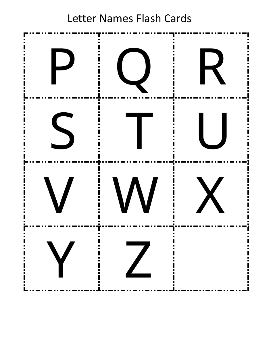 Letter Names Flash Cards, Page 3