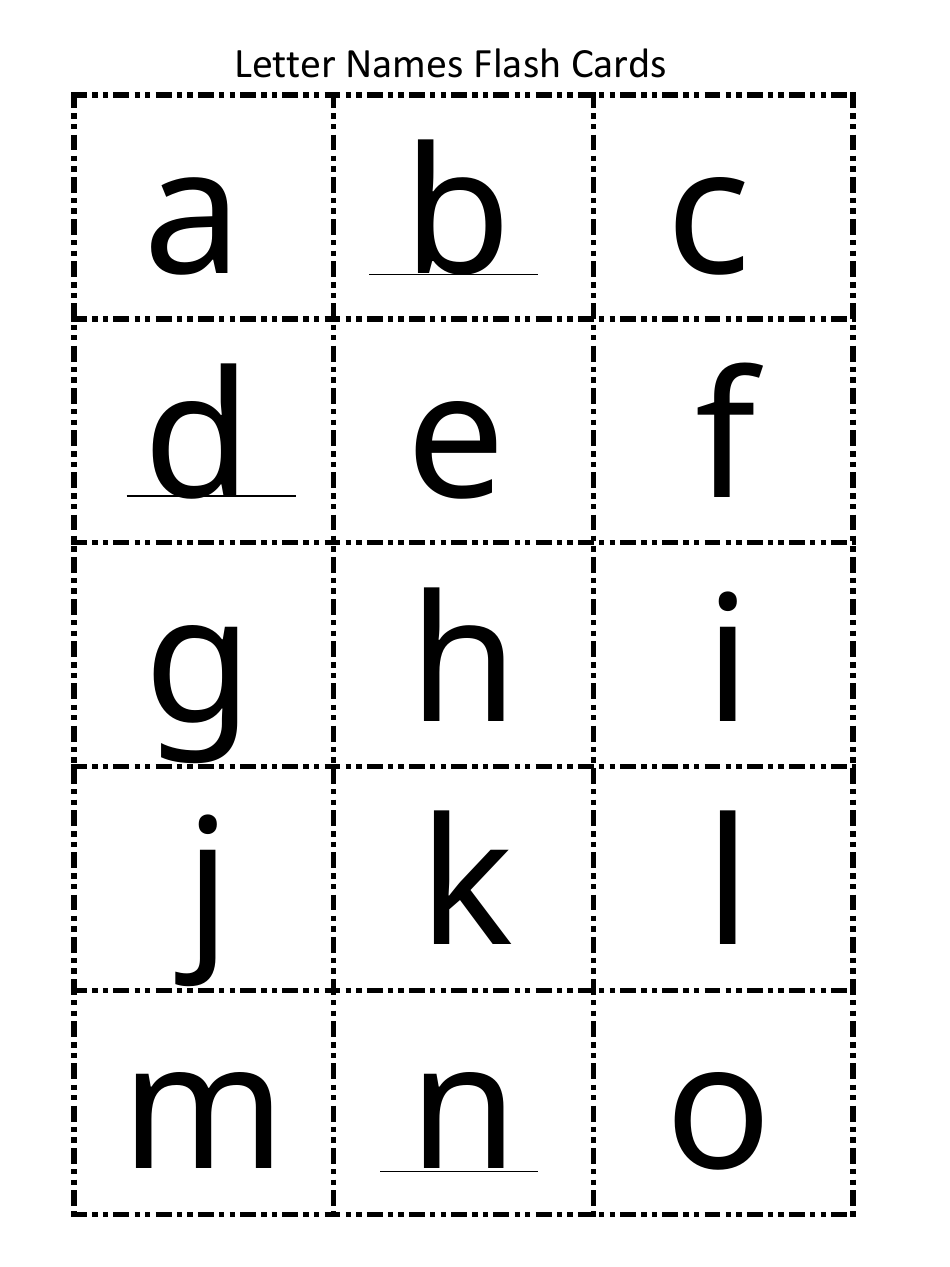 Letter Names Flash Cards, Page 4