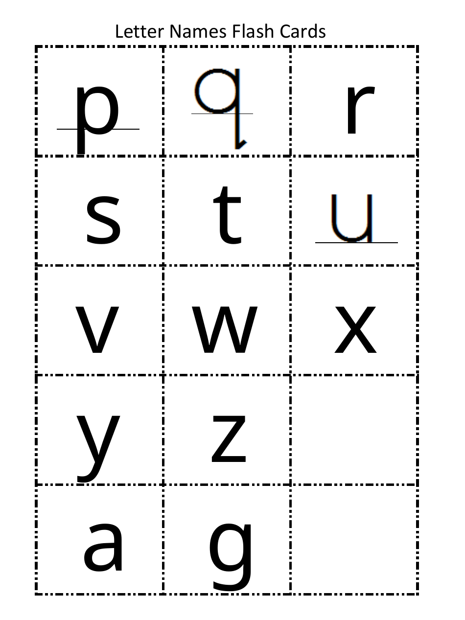 Letter Names Flash Cards, Page 5