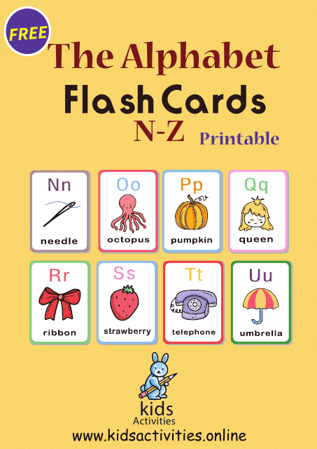English Alphabet Flashcards - N-Z Download Pdf