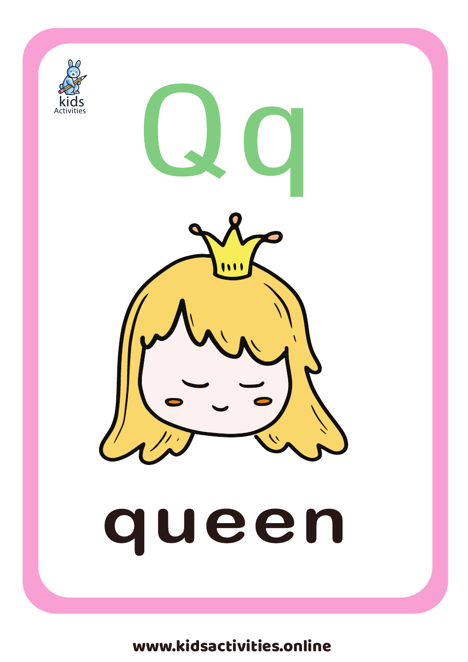 English Alphabet Flashcards - N-Z, Page 5