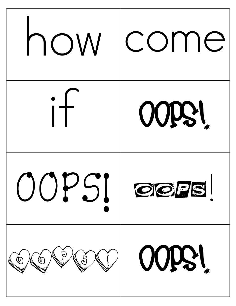 Sight Words Flashcards - 1-200, Page 10