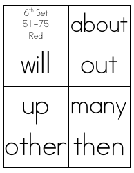 Sight Words Flashcards - 1-200, Page 11