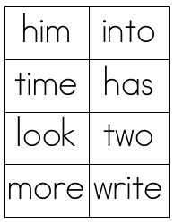 Sight Words Flashcards - 1-200, Page 13