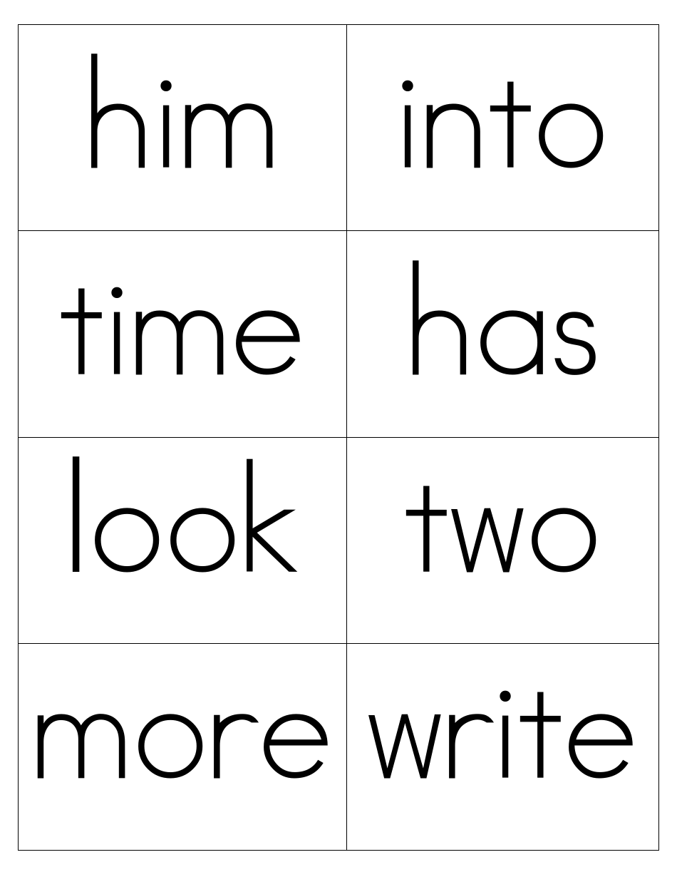 Sight Words Flashcards - 1-200, Page 13