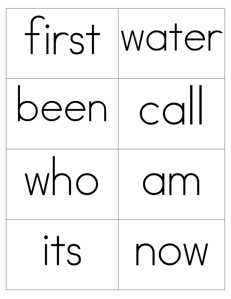 Sight Words Flashcards - 1-200, Page 16
