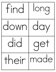 Sight Words Flashcards - 1-200, Page 17