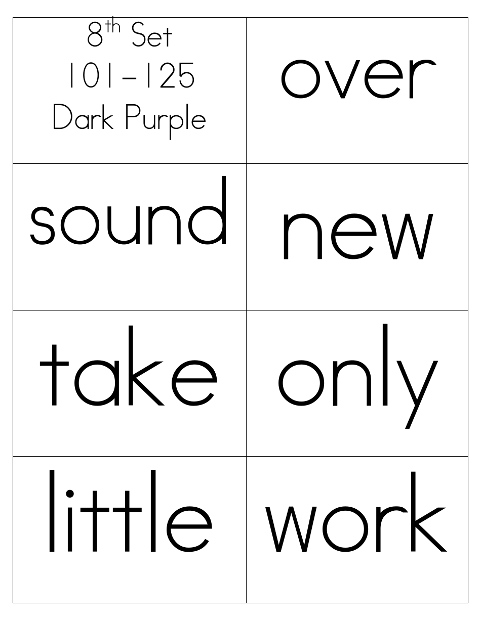 Sight Words Flashcards - 1-200, Page 19