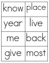 Sight Words Flashcards - 1-200, Page 20