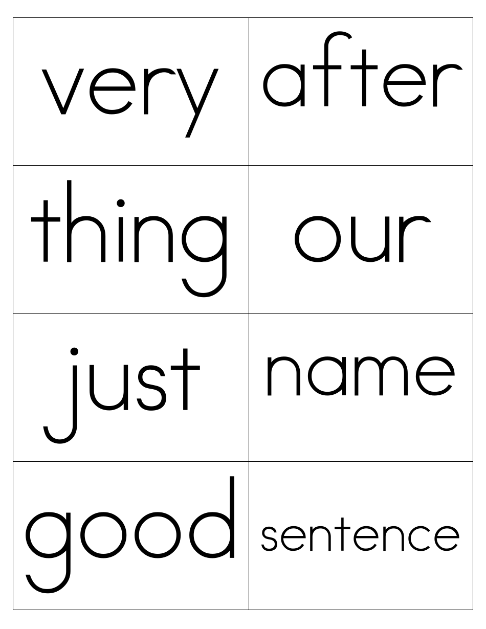 Sight Words Flashcards - 1-200, Page 21
