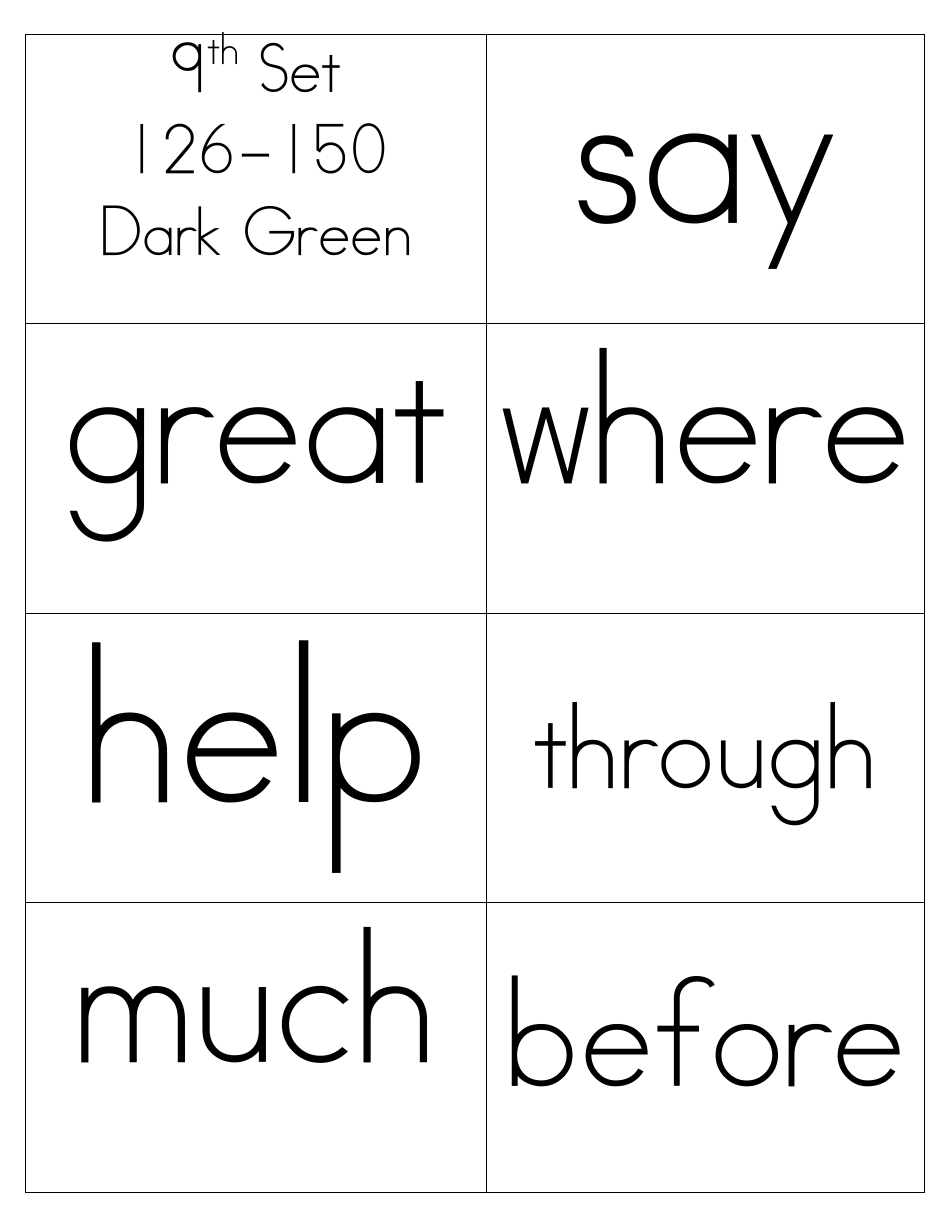 Sight Words Flashcards - 1-200, Page 23