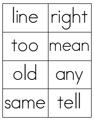 Sight Words Flashcards - 1-200, Page 24