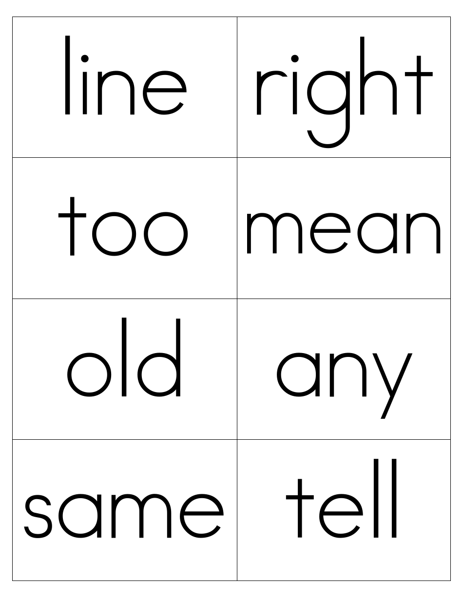 Sight Words Flashcards - 1-200, Page 24