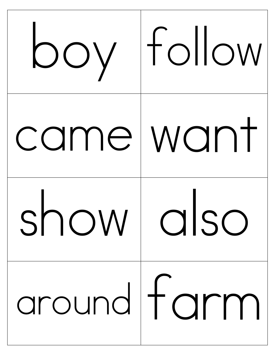Sight Words Flashcards - 1-200, Page 25