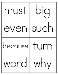 Sight Words Flashcards - 1-200, Page 28