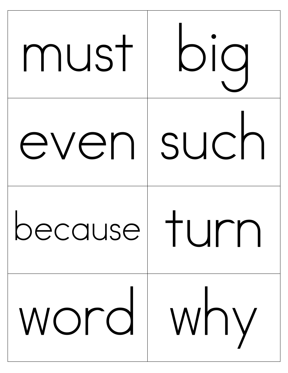 Sight Words Flashcards - 1-200, Page 28