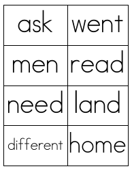 Sight Words Flashcards - 1-200, Page 29