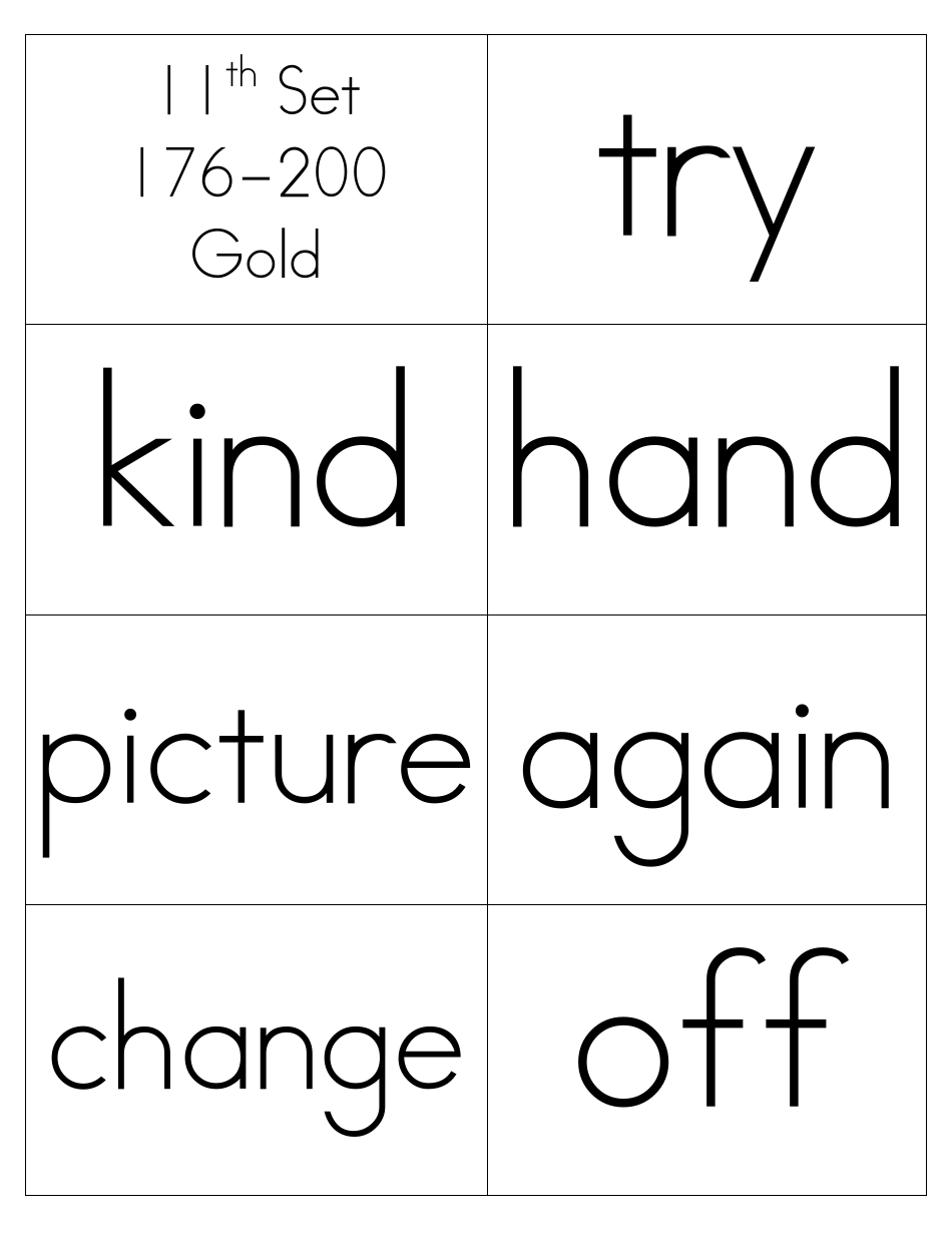 Sight Words Flashcards - 1-200, Page 31